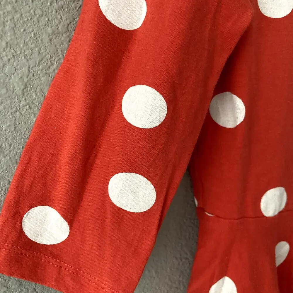 Mini Boden Polka Dot Skater Twirl Dress - Red White - 4-5Y